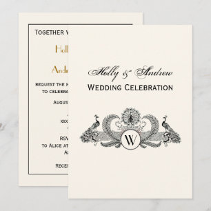 Preppy Heraldic Pineapple Coat of Arms Crest Invitation