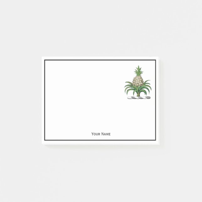 Preppy Heraldic Pineapple Coat of Arms Crest Post-it Notes (Front)