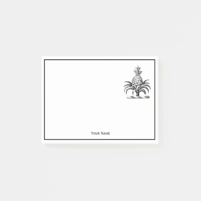 Preppy Heraldic Pineapple Coat of Arms Crest Post-it Notes (Front)
