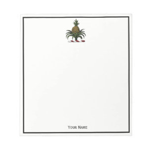 Preppy Heraldic Pineapple Crest Colour RWT Notepad