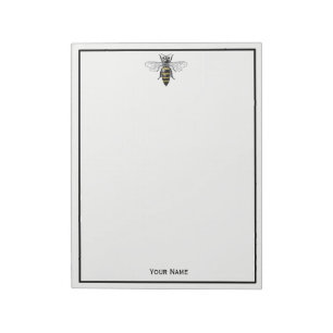 Preppy Heraldic Vintage Bee #2 Coat of Arms C Notepad