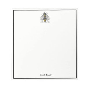 Preppy Heraldic Vintage Bee Coat of Arms Emblem C Notepad