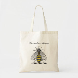 Preppy Heraldic Vintage Bee Coat of Arms Emblem Tote Bag