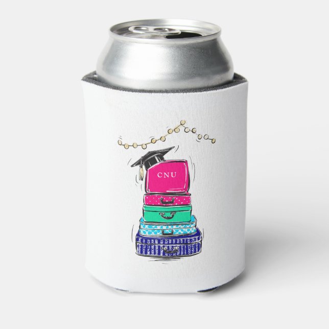 Preppy High School Graduation College Suitcase Can Cooler (Can Back)