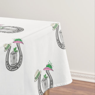 Preppy Horseshoes Hats Mint Juleps Race Day Tablecloth