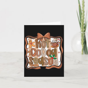 Preppy Hot Cocoa Season Cookie Gingerbread Bow Xma Card