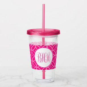 Preppy Hot Pink Acrylic Tumbler
