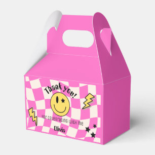 Preppy Hot Pink Y2K Retro Smile Birthday Favour Bo Box