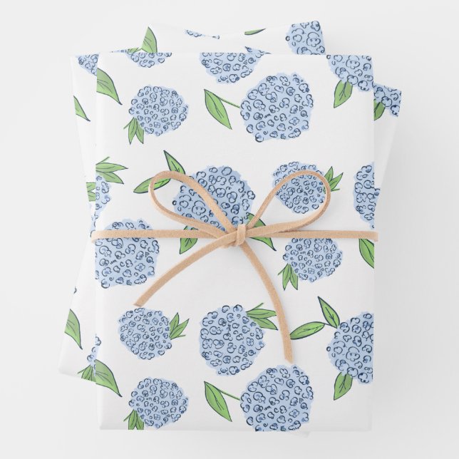 Preppy Hydrangea Gift Wrap (In situ)