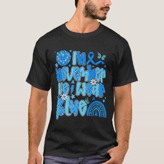 Preppy In November We Wear Blue Diabetes Awareness T-Shirt