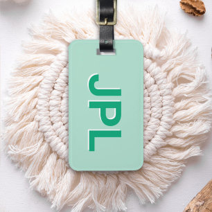 Preppy Initial Monogram Personalized Luggage Tag