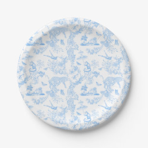 Preppy Jungle Chinoiserie Toile Paper Plate