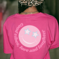 Preppy keep being amazing slogan smilie face pink