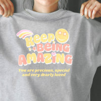Preppy keep being amazing slogan smilie face