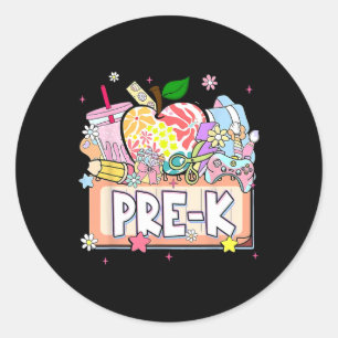 Preppy Kids Pre-k Grad 2025 Preschool Prek Graduat Classic Round Sticker