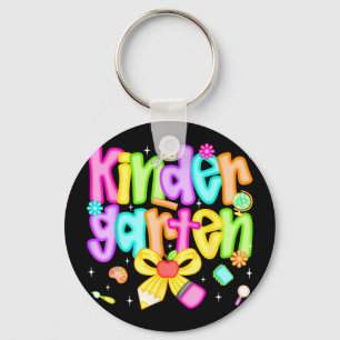 Preppy kindergarten back to school teacher kinder key ring