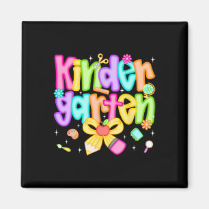 Preppy Kindergarten Ck To School Teacher Kinder Gi Magnet