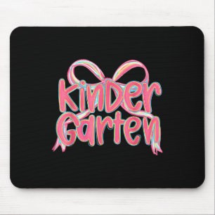 Preppy Kindergarten Coquette Bow Back To School Te Mouse Pad