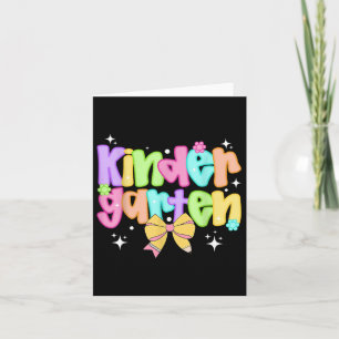 Preppy Kindergarten Teacher Team Bow Back To Schoo Card