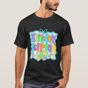 Preppy Kindergarten Teacher Team Bow Back To Schoo T-Shirt