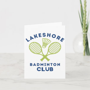 Preppy Lakeshore Badminton Club Cute Graphic  Card