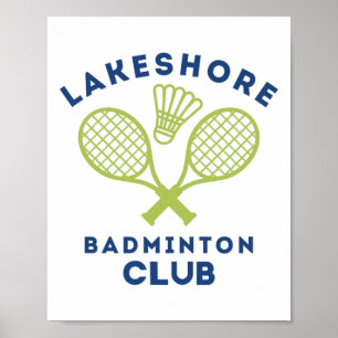 Preppy Lakeshore Badminton Club Cute Graphic Poster