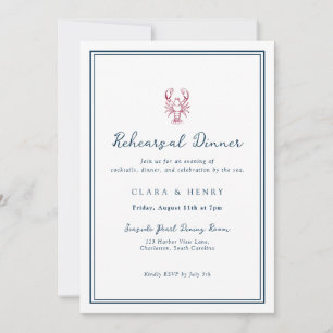 Preppy Lobster Rehearsal Dinner Invitation