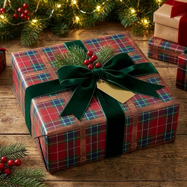 Preppy Lux Christmas Plaid II Wrapping Paper (Creator Uploaded)