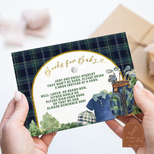 Preppy Luxury Golf Baby Shower Books for Baby Card