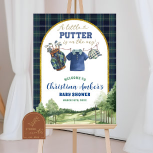 Preppy Luxury Golf Baby Shower Welcome Sign
