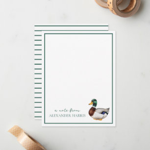 Preppy Mallard Duck Personalised Card