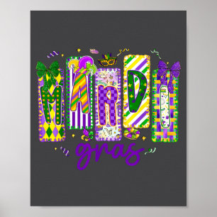 Preppy Mardi Gras Fleur De Lis Carnival Matching G Poster
