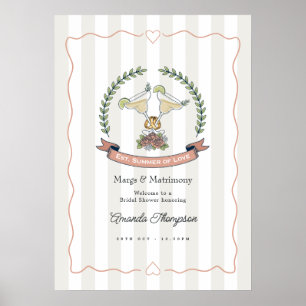 Preppy Margs & Matrimony Bridal Shower Welcome Poster