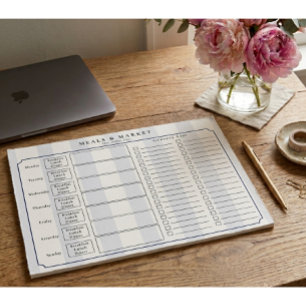 Preppy Meals & Market Weekly Meal Planner Notepad