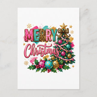 Preppy Merry Christmas Postcard