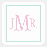 Preppy Mint green & Pink Monogram 