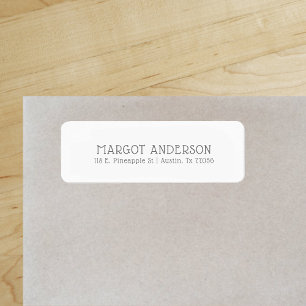 Preppy Modern Cheerful   Grey Return Address