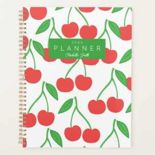 Preppy Modern Cherry Pattern Personalised Planner