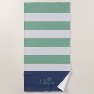 Preppy Monogram Beach Towel