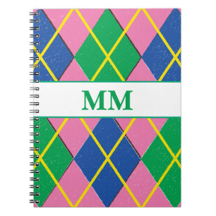 Preppy Monogram Initial  Notebook