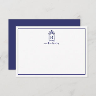 Preppy Monogrammed Pagoda Note Cards