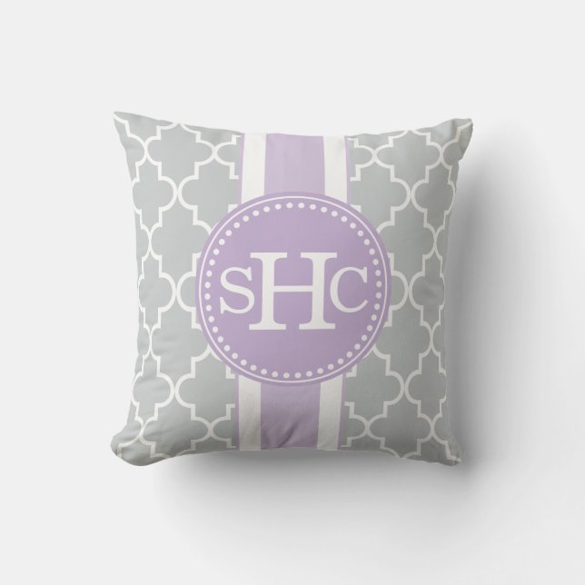 Preppy Moroccan Tiles Personalised Monogram Cushion (Front)