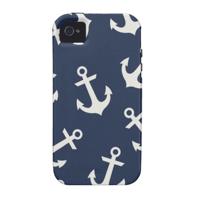 Preppy Nautical Anchor  IPHONE 4 4S Case Cover (Back)