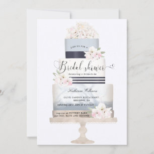 preppy nautical floral cake Bridal Shower