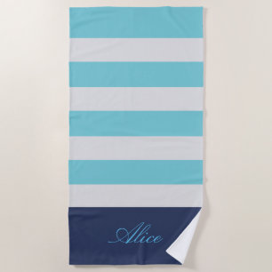 Preppy Nautical Monogram Beach Towel