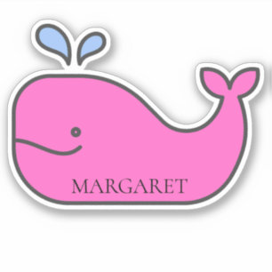 Preppy Nautical Pink and Blue Whale Personalized