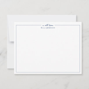 Preppy Navy Blue & White a note from  Thank You Card