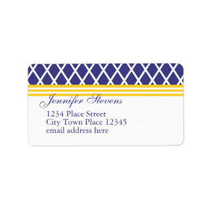 Preppy Navy Lattice Label