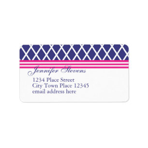 Preppy Navy Lattice Label