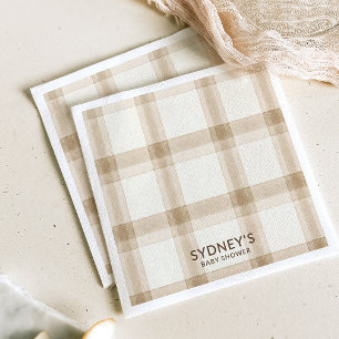 Preppy Neutral Plaid Napkin